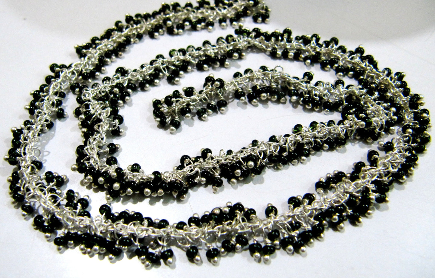 Black Spinel Rondelle Plain Smooth 2mm Beads Chain Grape Beaded Cluster Dangling Chain Wholesale Price Gemstone chain sold per foot