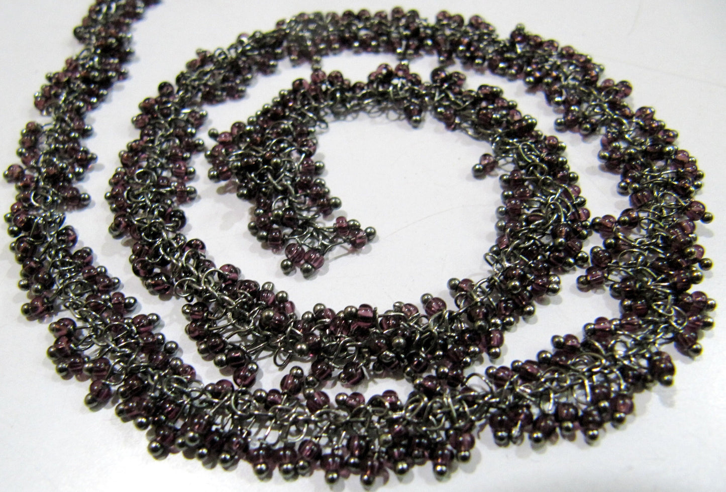 Amethyst Hydro Quartz Rondelle Plain Smooth Crystal 2mm Beads chain Grape Beaded Cluster Dangling Chain sold per foot