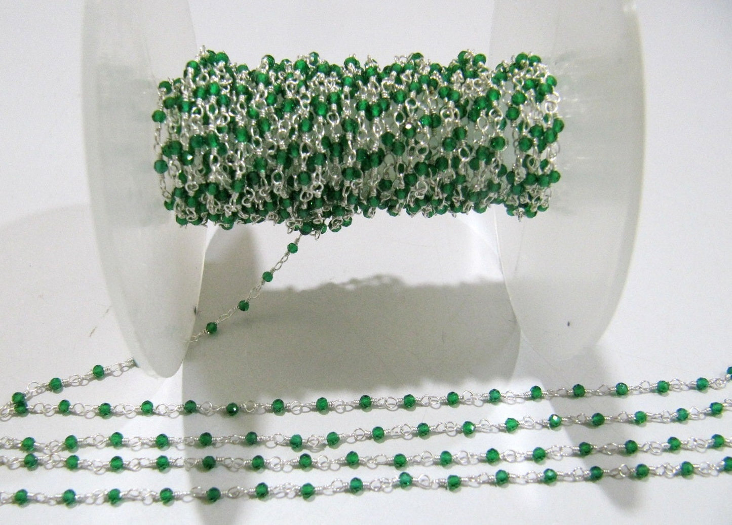 3 Ft-Fancy Emerald Quartz Rondelle Size 2mm Faceted Beaded Rosary Chain Top Quality Wholesale Jewelry Making Handmade chain