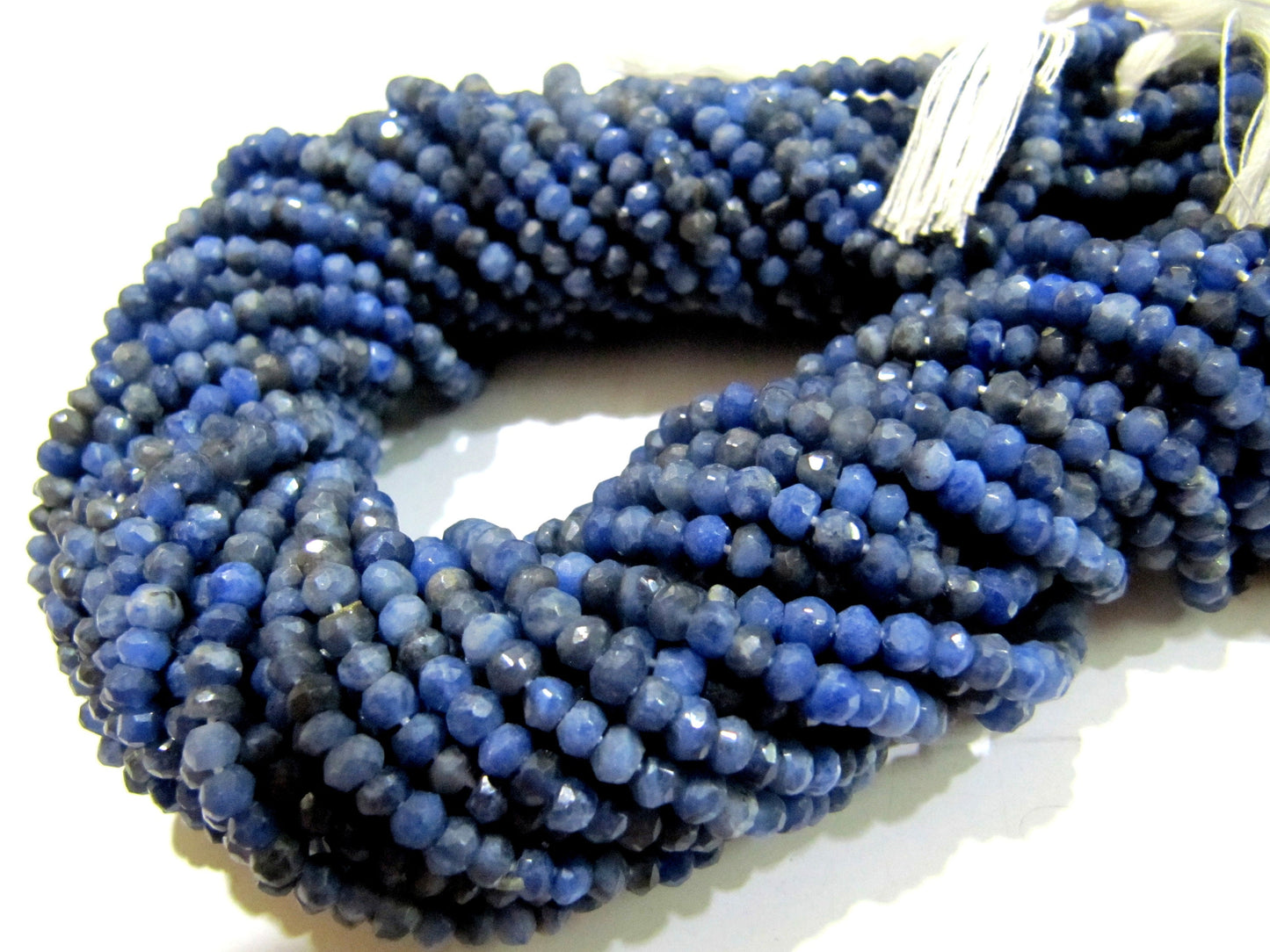 Natural Sodalite Rondelle Faceted 3-4 mm Beads Strands 13 inch Long Top Quality Wholesale Price Jewelry making Gemstone Beads