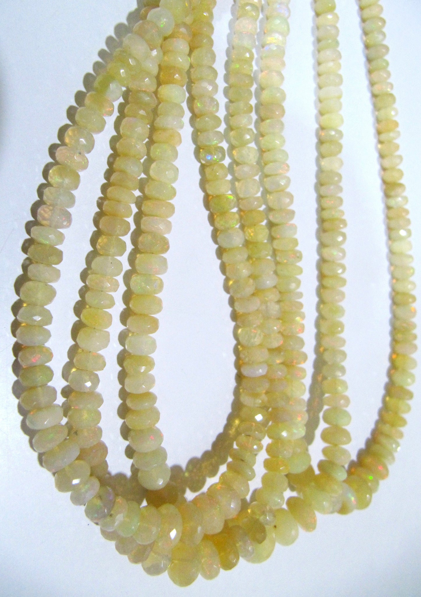 Natural Ethiopian Opal Rondelle Briolette faceted Beads 5 to 9 mm Graduated best Quality Beads Strand 9 inches Long Jewelry making gemstone