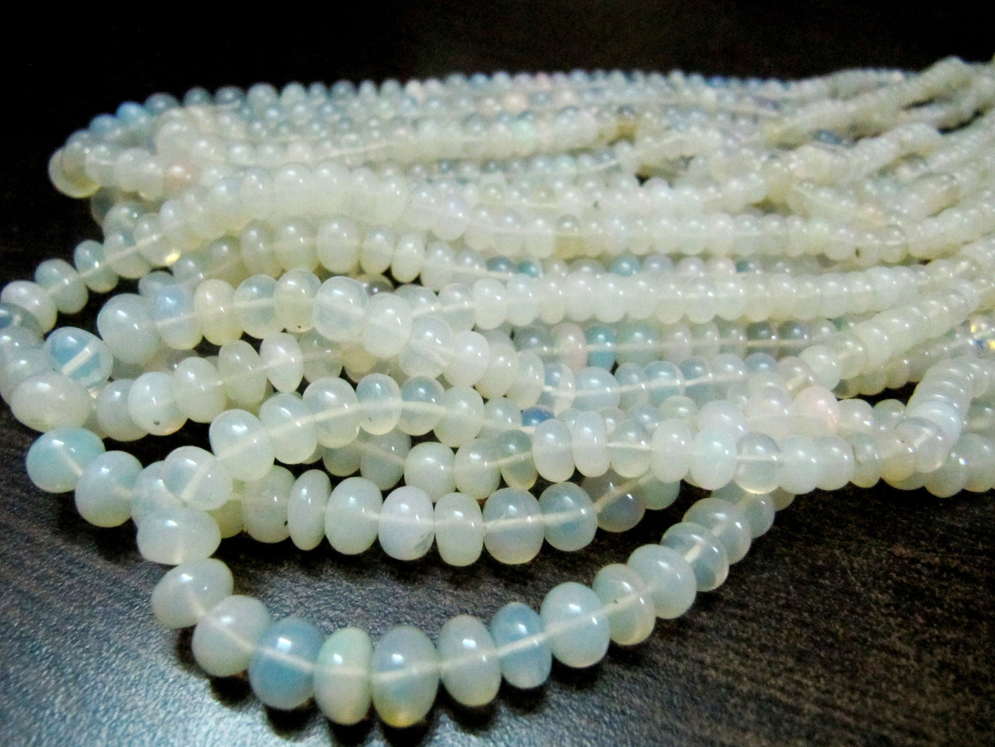 Natural Ethiopian Opal Rondelle Plain Smooth Beads 3 to 8 mm Graduated best Quality Beads Strand 8 inches Long Jewelry making gemstone Beads