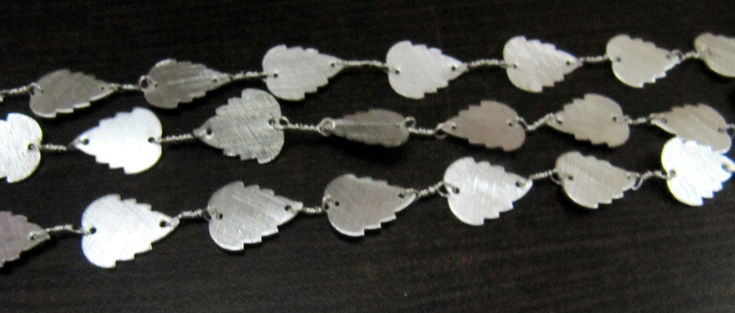 3 Feet Beautiful Metal Finding Rosary Chain,Hammered Leaf Shape Chain 10x13 mm Connector Chain Sold Per Foot High Quality Wholesale Prices