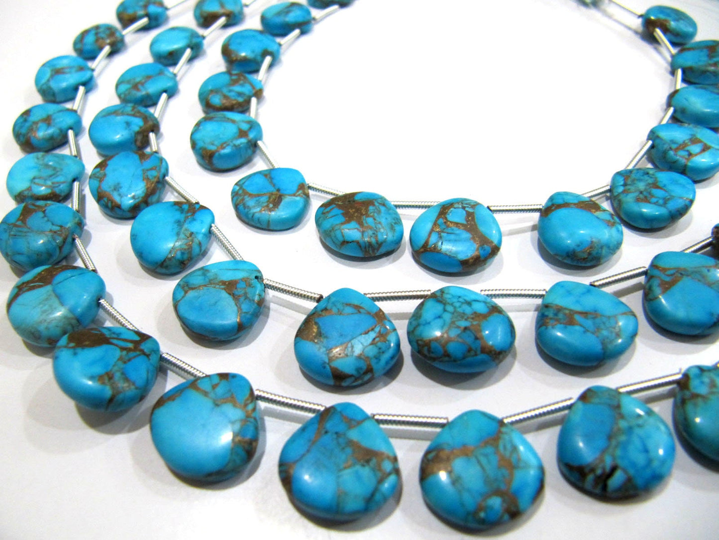 Sky Blue Oyster Turquoise Heart Shape Smooth Plain Size 12mm Sky Blue Color shaded Beads Strand 8 inch Long Sold Per Strand Wholesale Price