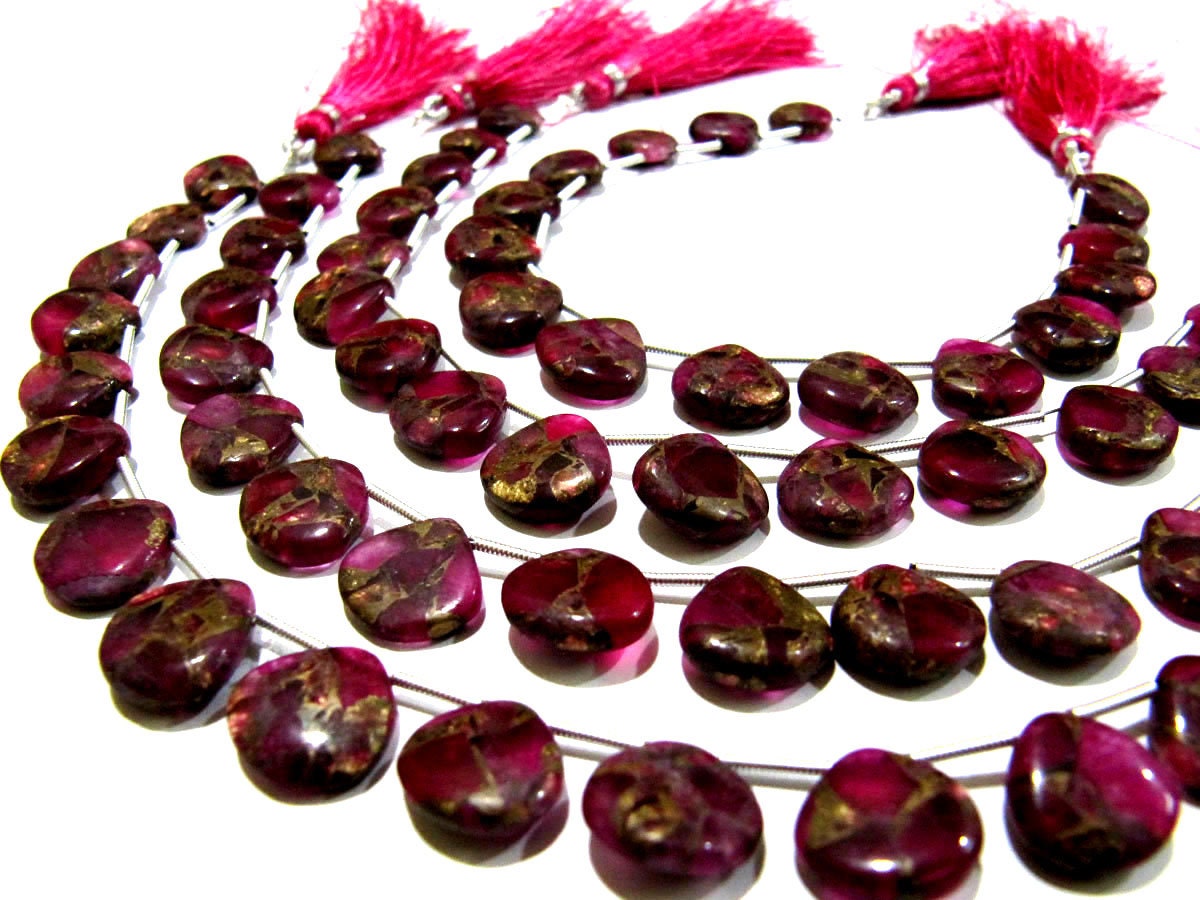 Pink Oyster Turquoise Heart Shape Smooth Plain Size 12mm Pink Color Beads Strand 8 inch Long Sold Per Strand Wholesale Price