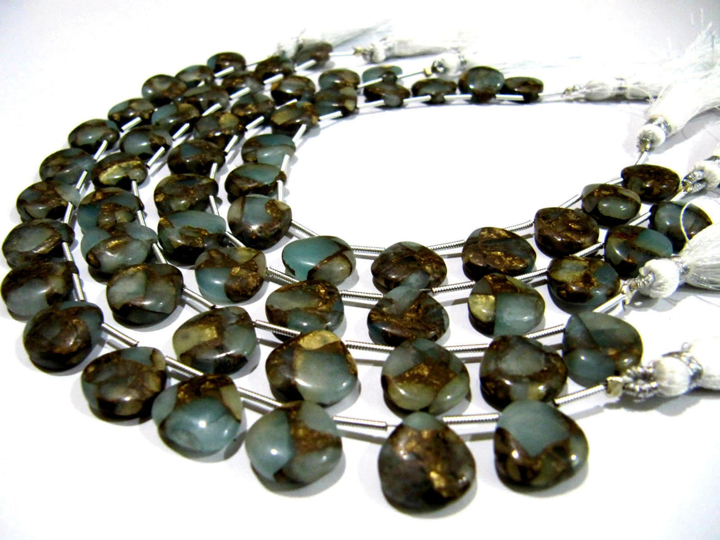 Grey Oyster Turquoise Heart Shape Smooth Plain Size 12mm Gray Color shaded Beads Strand 8 inch Long Sold Per Strand Wholesale Price