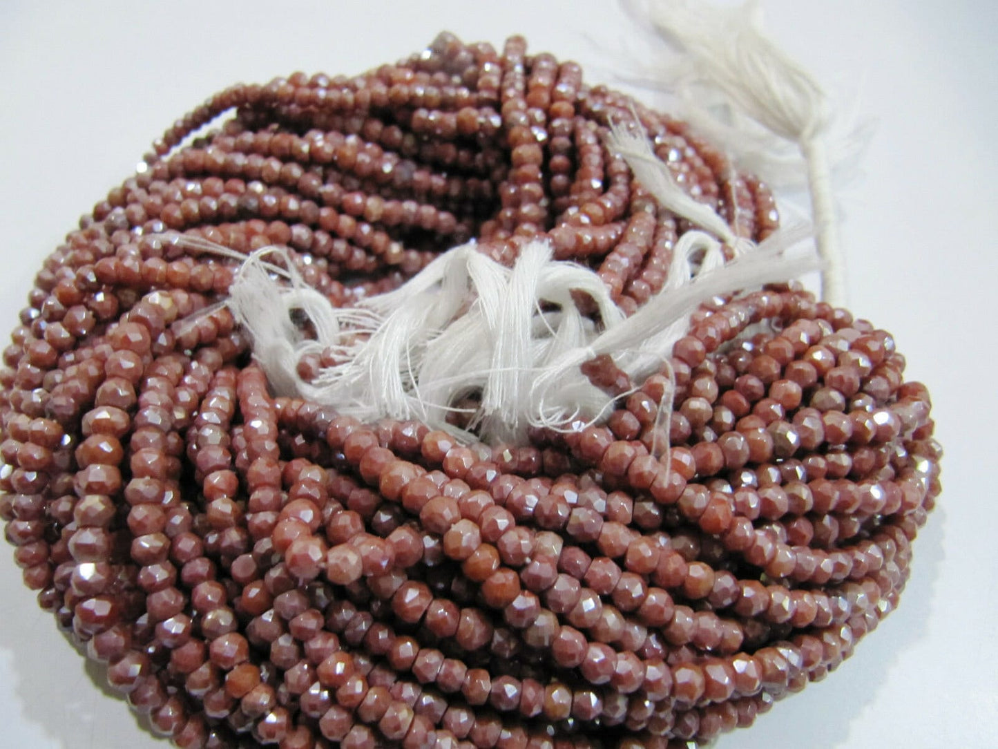 Natural Red Silverite beads 3-4mm Beads Strand 13.5 inch long Gemstone Top Quality Beads Sold per strand
