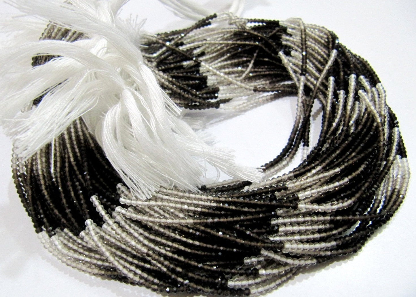 Natural Smoky Quartz Shaded beads Size 2mm Strand 13 inch long Micro Faceted Genuine Rondelle Beads Sold Per Strand Jewelry Making Beads
