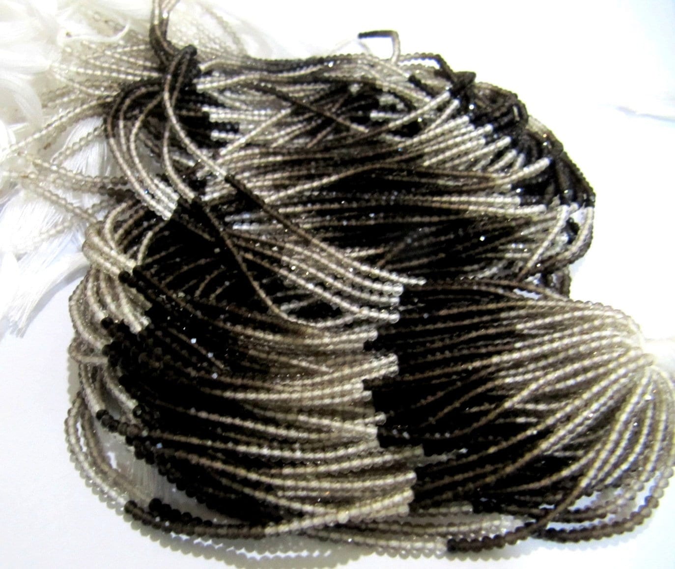 Natural Smoky Quartz Shaded beads Size 2mm Strand 13 inch long Micro Faceted Genuine Rondelle Beads Sold Per Strand Jewelry Making Beads