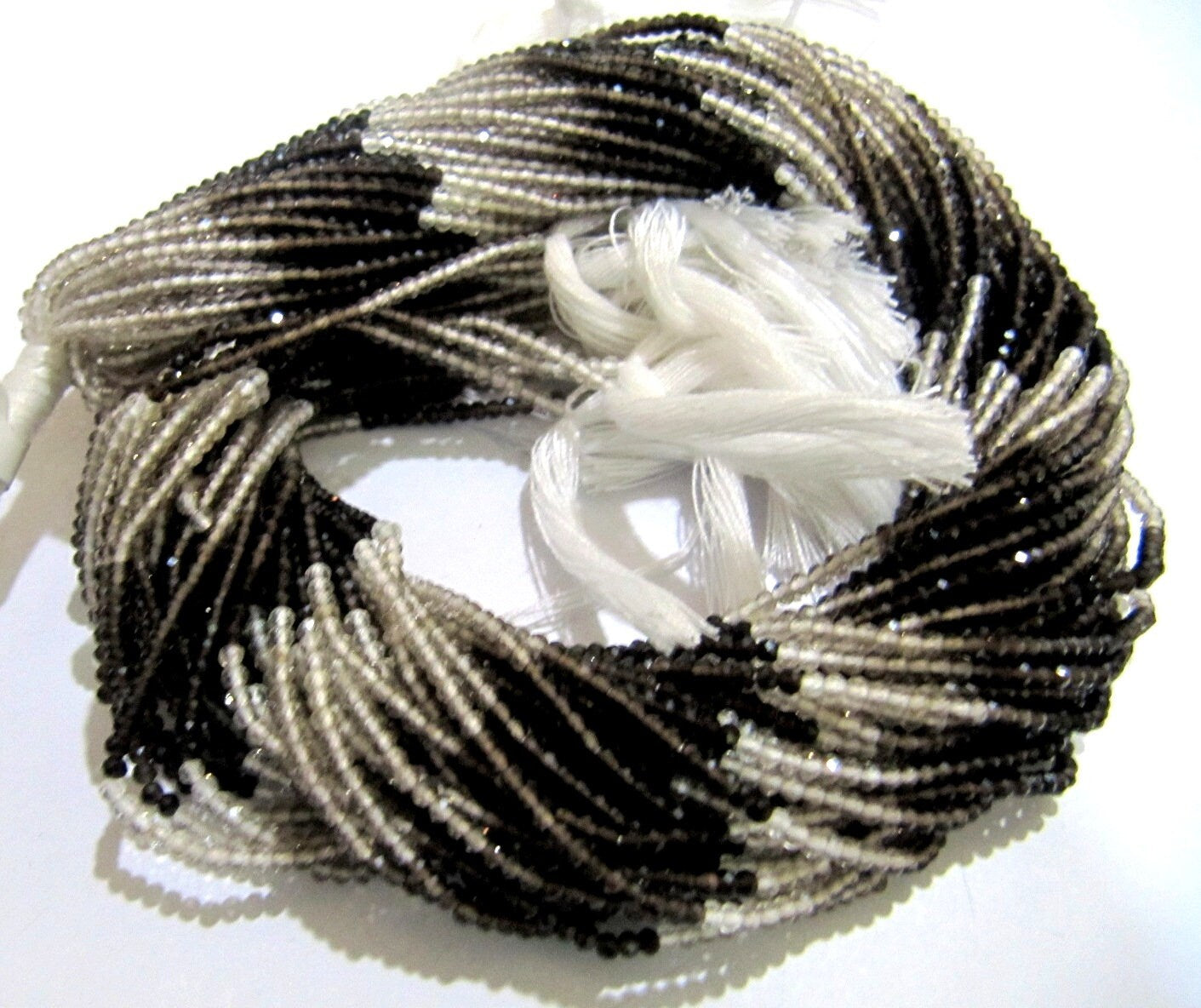 Natural Smoky Quartz Shaded beads Size 2mm Strand 13 inch long Micro Faceted Genuine Rondelle Beads Sold Per Strand Jewelry Making Beads