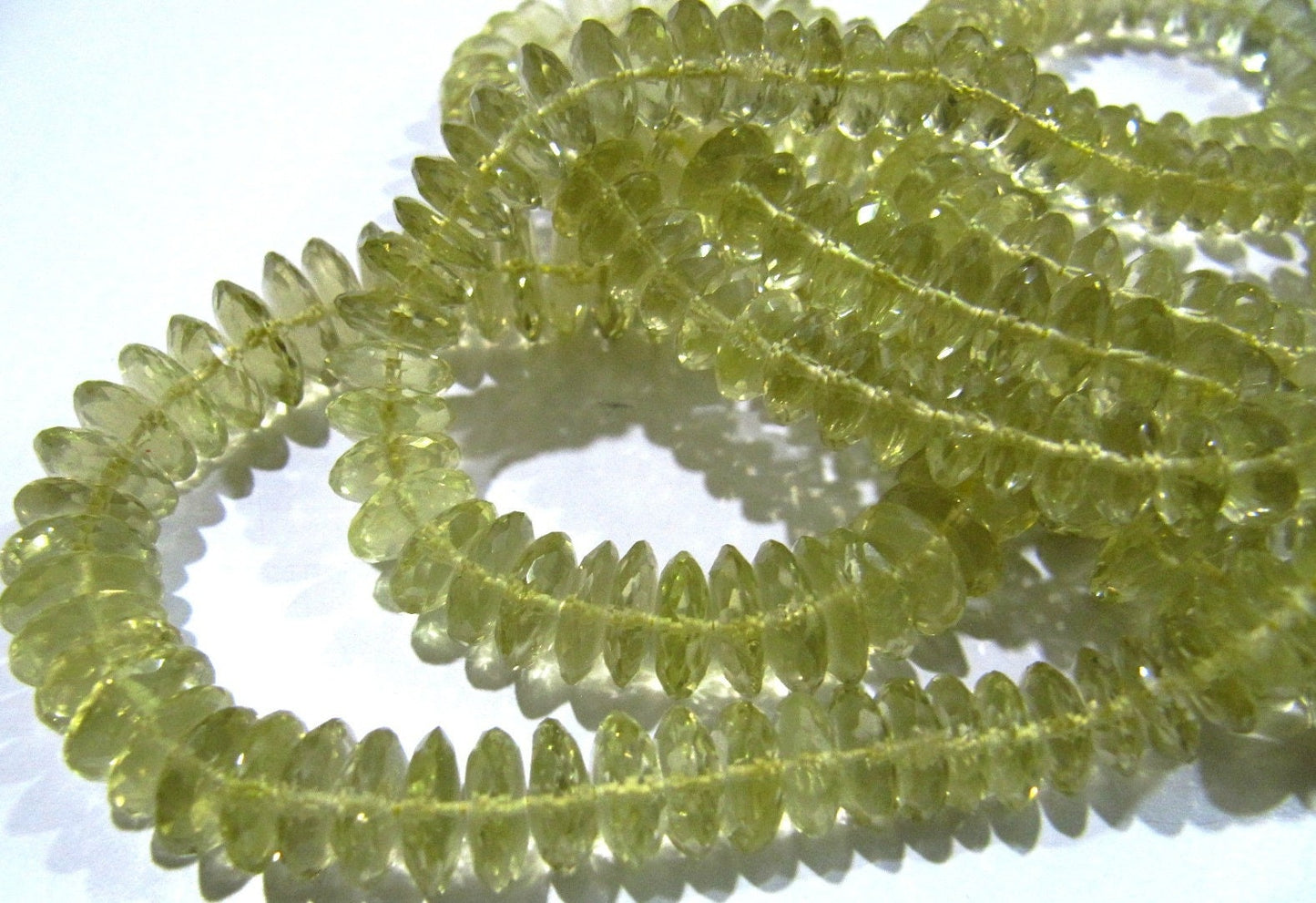 Natural Lemon Quartz Faceted Gemstone Beads German Cut Rondelle Shape Beads 6-11 mm Strand 8 inches long Graduated Beads Wholesale Prices