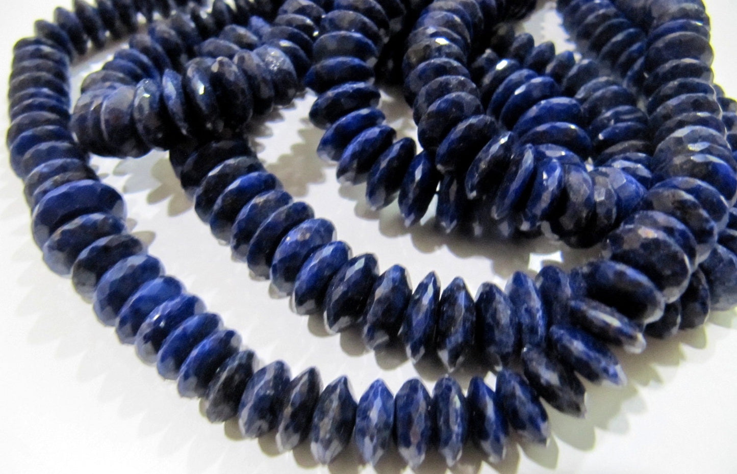 Natural Lapis Lazuli German Cut Rondelle Faceted Beads 9 to 12 mm Strand 8 inches Long Best Quality Graduated Beads Wholesale Price