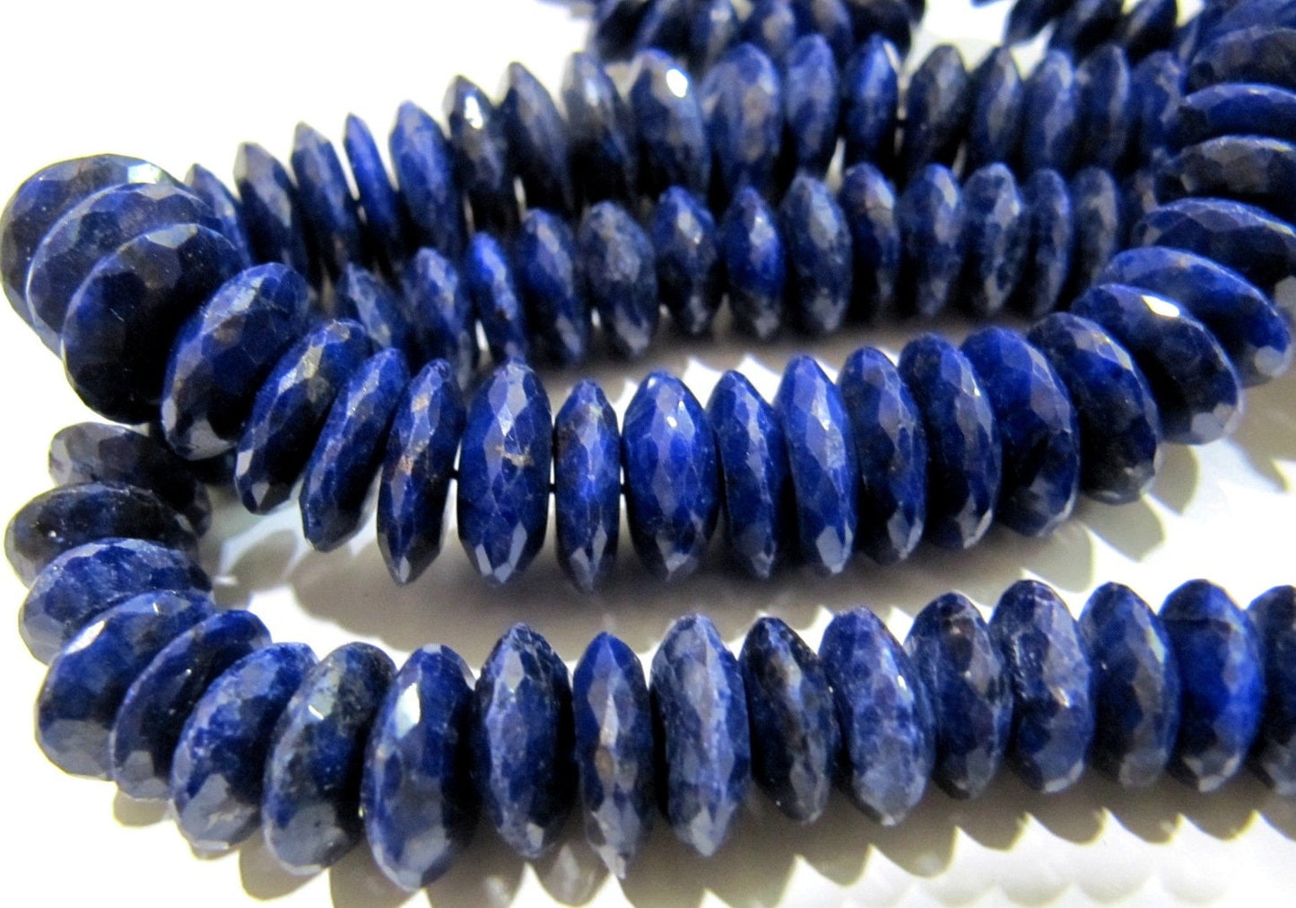 Natural Lapis Lazuli German Cut Rondelle Faceted Beads 9 to 12 mm Strand 8 inches Long Best Quality Graduated Beads Wholesale Price