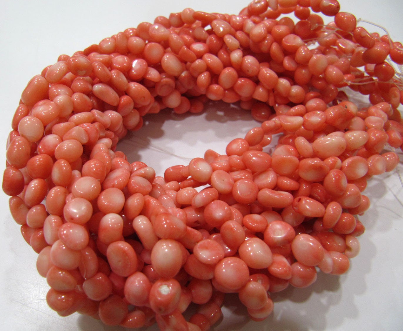 Natural Pink Coral Nugget Free Shape Tumbled 6mm To 8mm Beads Strand 16 Inches Long Jewelry Making Beads Sold Per Strand Wholesale Prices