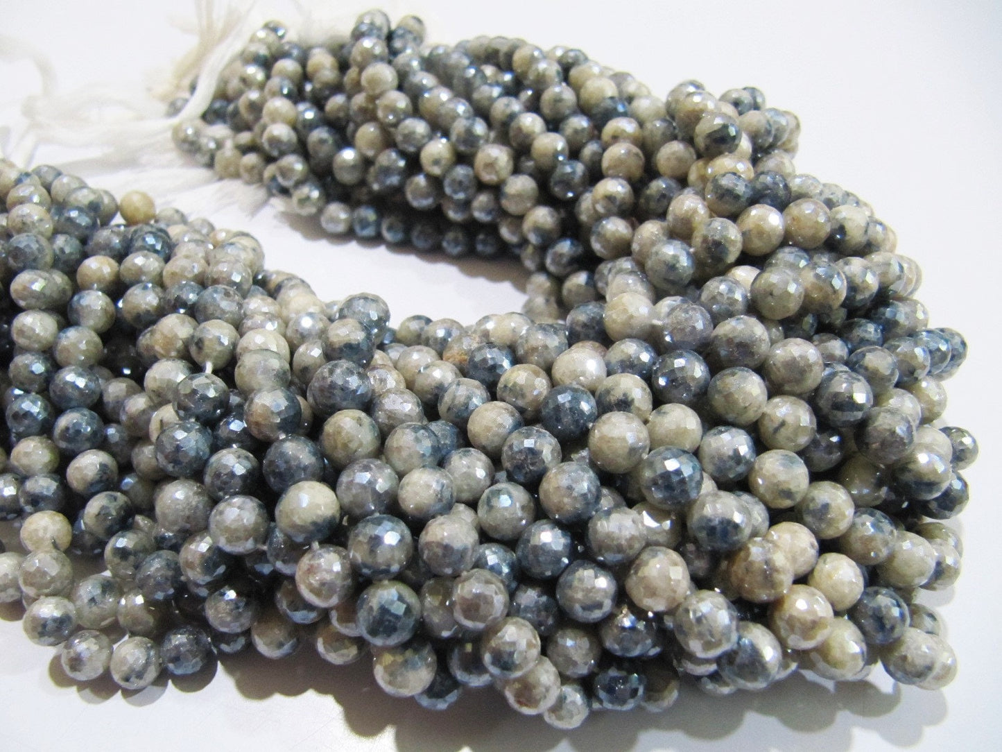 Best Quality Natural Grey Silverite Round Faceted 6-7mm Beads Jewelry Making Gemstone Beads Strand Size 15 Inches long