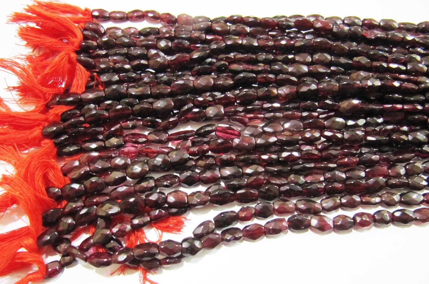 Natural Garnet Oval Shape Faceted Cut Beads Size 6x8mm To 6x10mm Dark Red Color Beads Strand 13 Inch Long sold per Strand in Wholesale Rates