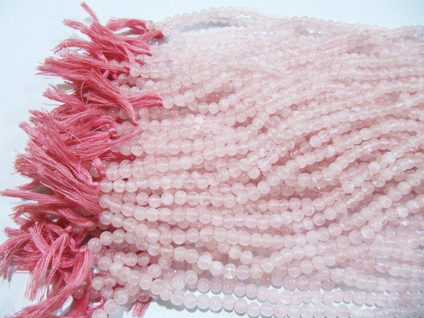 Natural Genuine Rose Quartz Round Plain Smooth 5mm Beads Pink Colour Beads For Jewelry Making Sold Per Strand 13 Inches Long