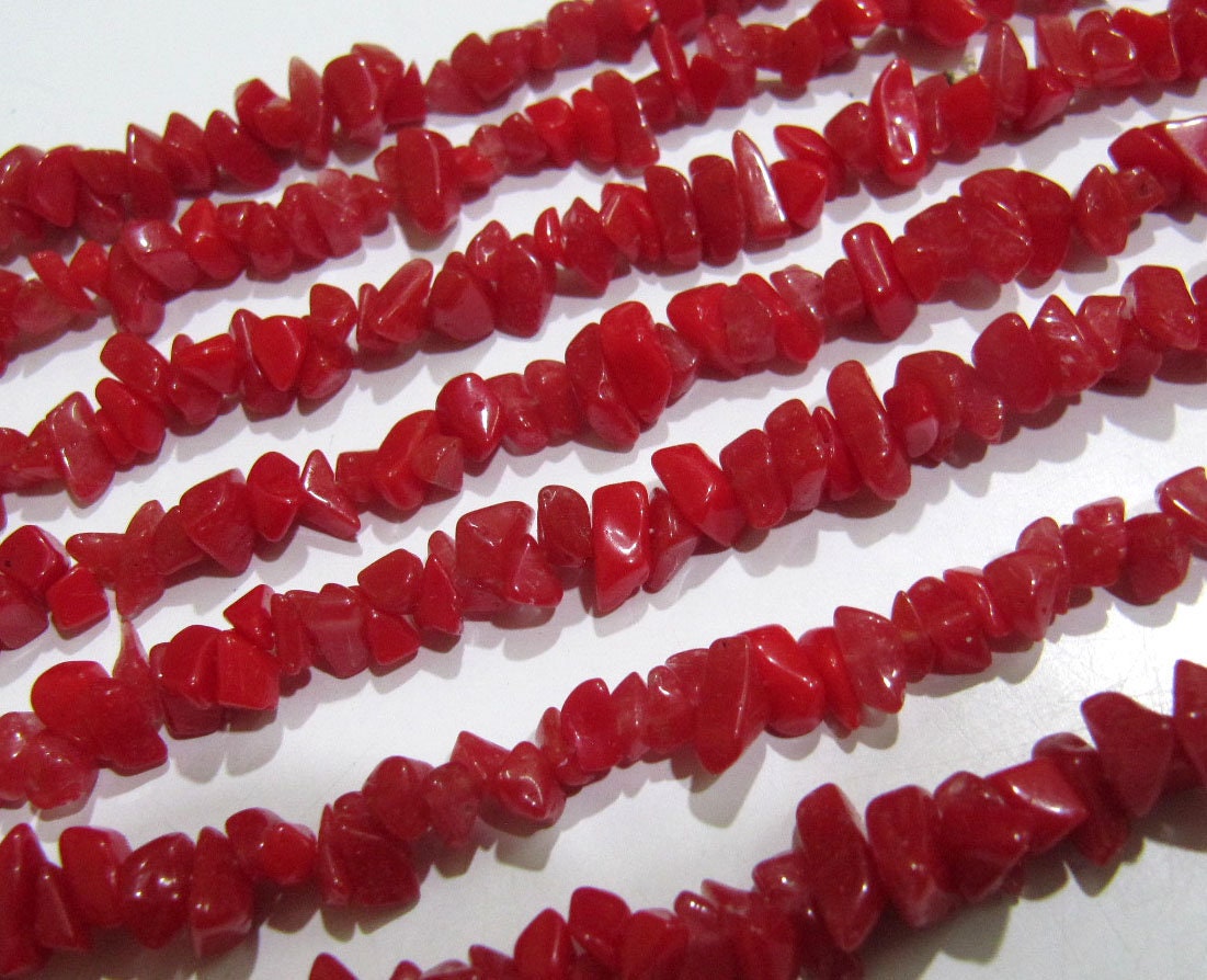 Red Chalcedony Chip Gravel Uncut Nugget 6mm To 9mm Beads Red Color Jewelry Making Beads Strand 35 Inches Long Sold Per Strand