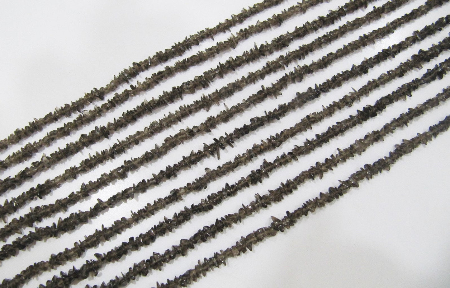 Natural Smoky Quartz Irregular Chip Gravel Uncut Nugget 3-4mm Brown Color Jewelry Making Beads Strand 34 Inches Long Sold Per Strand