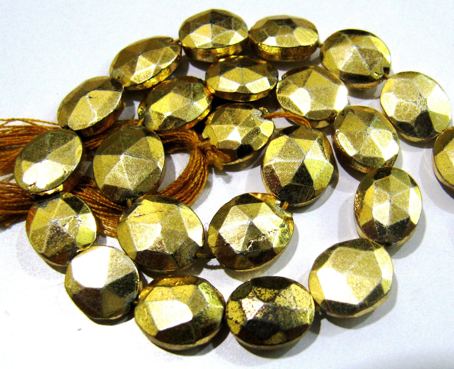 Natural Golden Pyrite Beads Oval Faceted Golden Coated Pyrite Beads 8x10mm Size Beads Strand 9 inches long wholesale Prices