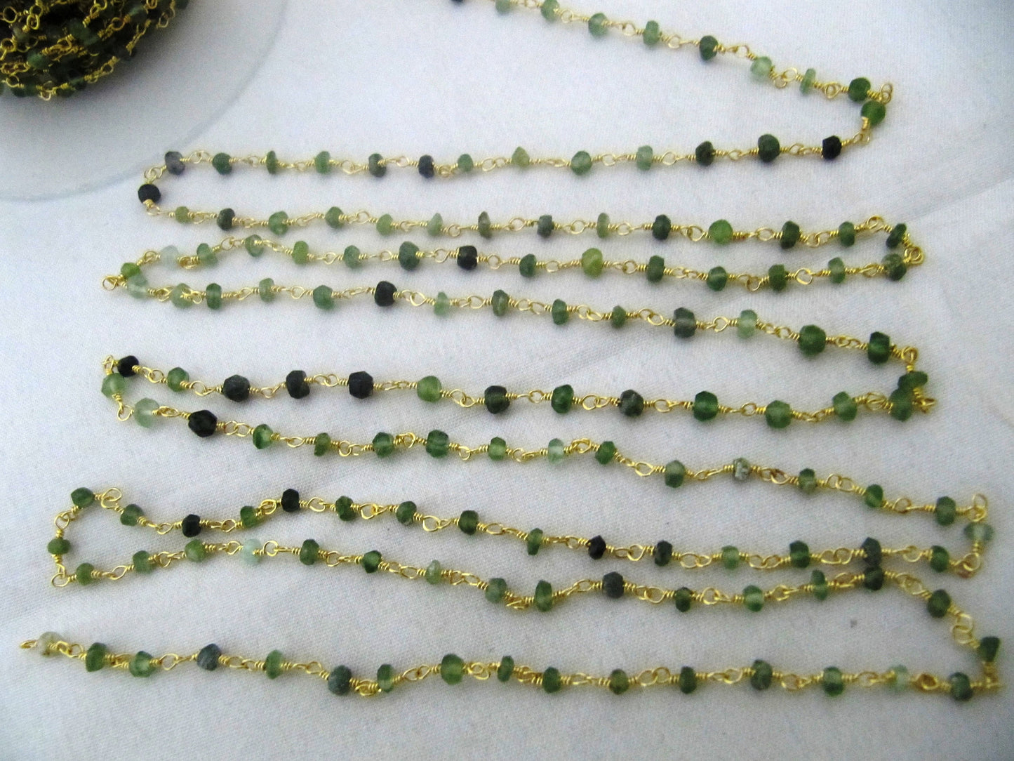 3 Ft-Natural Serpentine Chain Rondelle Faceted Beaded Chain 3-4mm Size Serpentine Rosary Bead Chain Wholesale Prices gemstone chain