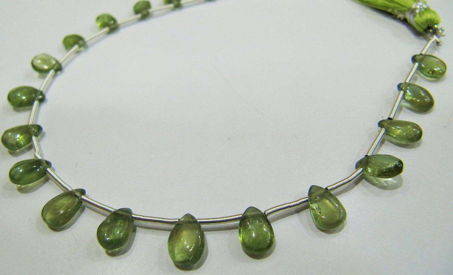 AAA Quality Natural Green Apatite Gemstone Pear Shape Smooth Beads Size 5x7mm to 6x9mm Green Color Beads Strand 8 Inches Long Sold PerStrand