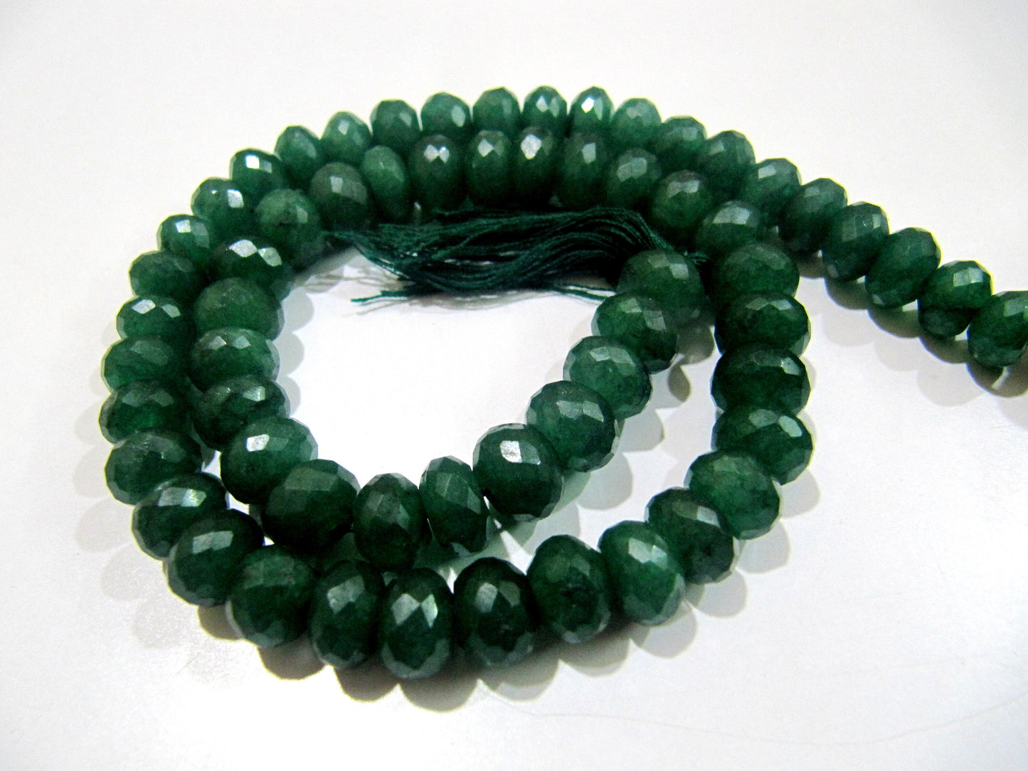 Beautiful Dyed Emerald Beads 8-9mm Size Beads Rondelle Faceted Gemstone Beads Strand 13 inches Long Green Emerald Beads Wholesale Rates