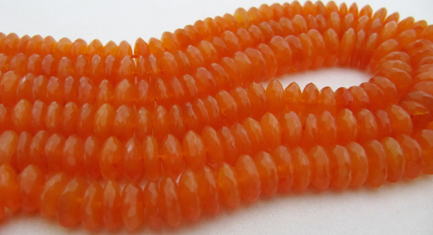 Natural Carnelian German Cut Rondelle Faceted Beads 8to12 mm Strand 8 inches Long Best Quality Beads Graduated Beads Wholesale Price