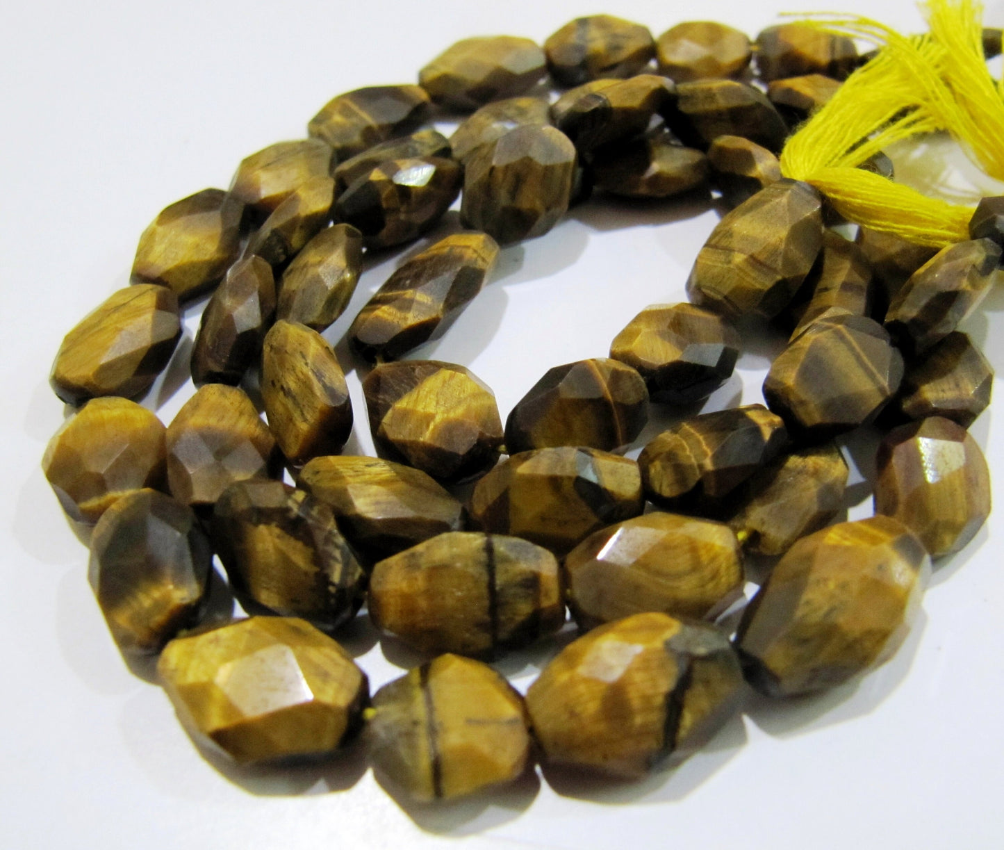 Natural Tiger Eye Oval Faceted Briolette Beads 7x9mm to 8x12mm Mani Shape Gemstone Beads Strands approx 13 inch long sold per Strand