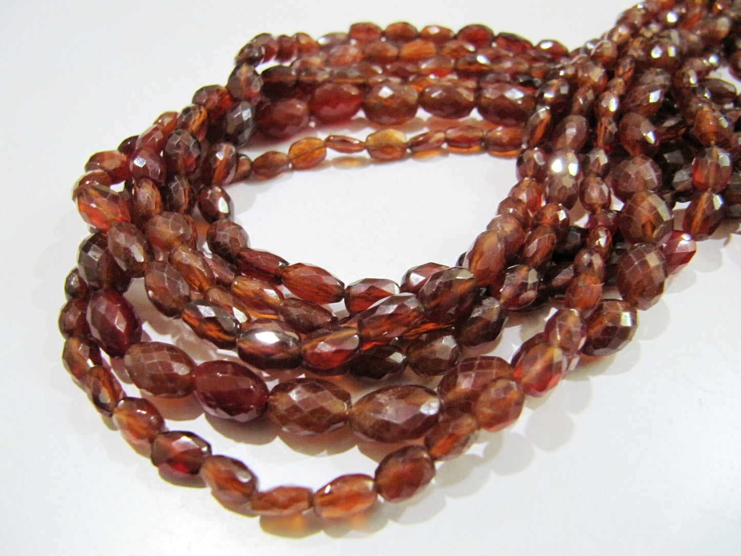 AAA Quality Natural Hessonite Garnet Beads Oval Faceted Genuine Stone Beads Size 5x7mm to 6x8mm Strand 15-16" long Semi Precious Beads