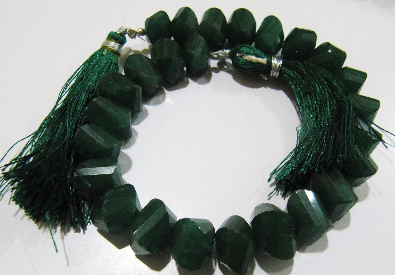 Natural Emerald Twisted Briolette Beads Size 9 to 10 mm Sold Per Strand of 10 inches long Green Color Twisted Shape Gemstone Beads