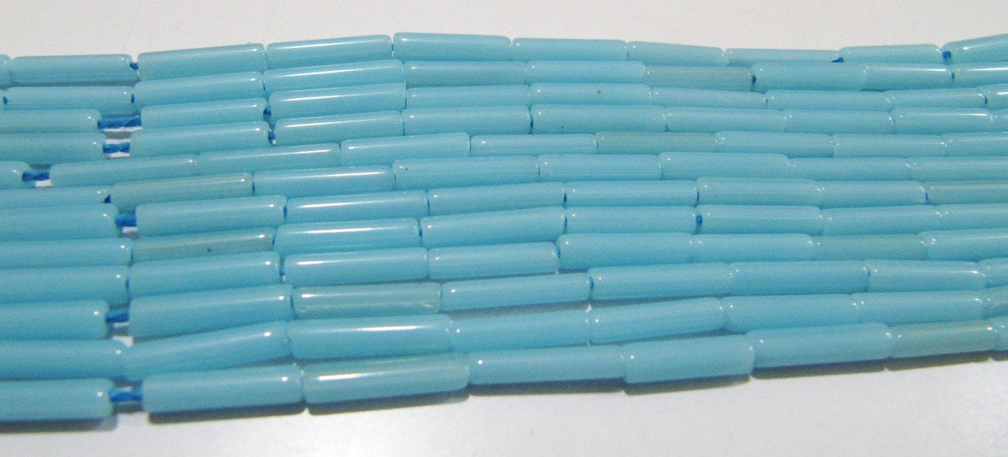 Sky Blue Coral Italian Tubelite Shape Beads Size 3x12mm Approximately Sold per Strand of 16 Inches Long Smooth Sky Coral Beads