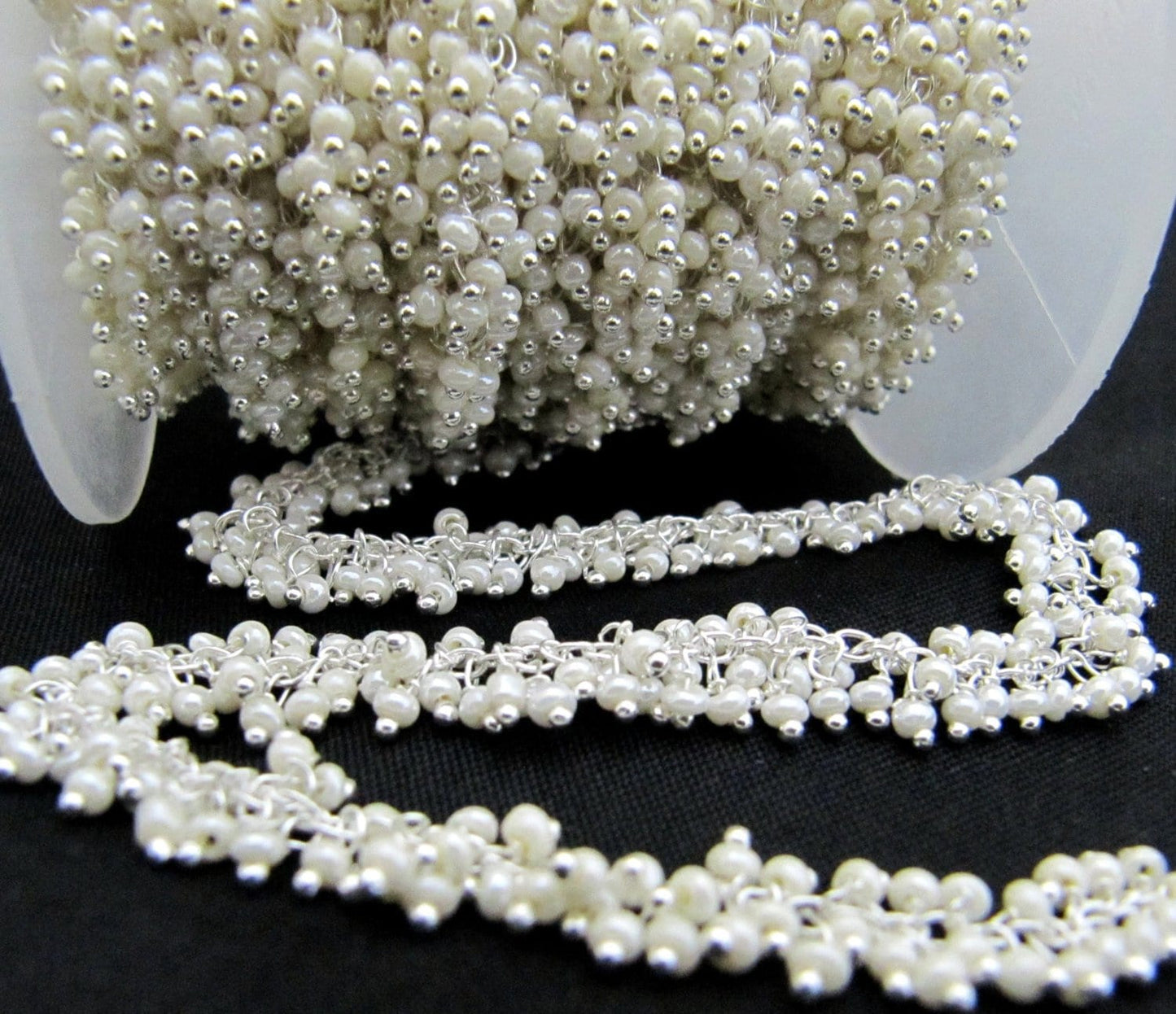 Pearl Quartz Grape Rondelle Plain Smooth Size 2mm Grape Beaded Angoori Chain Wholesale Prices Jewelry Making Quartz Chain sold per foot