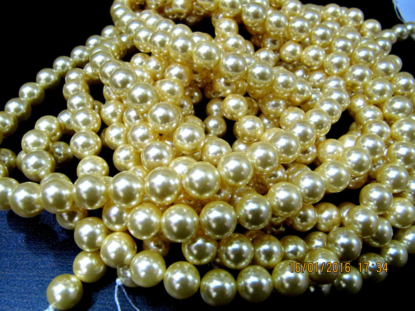 Pearl beads Golden Color Round beads 6 to 7mm size Strand 15 to 16 inch Long Golden yellow Color Beads sold per Strand Wholesale Price