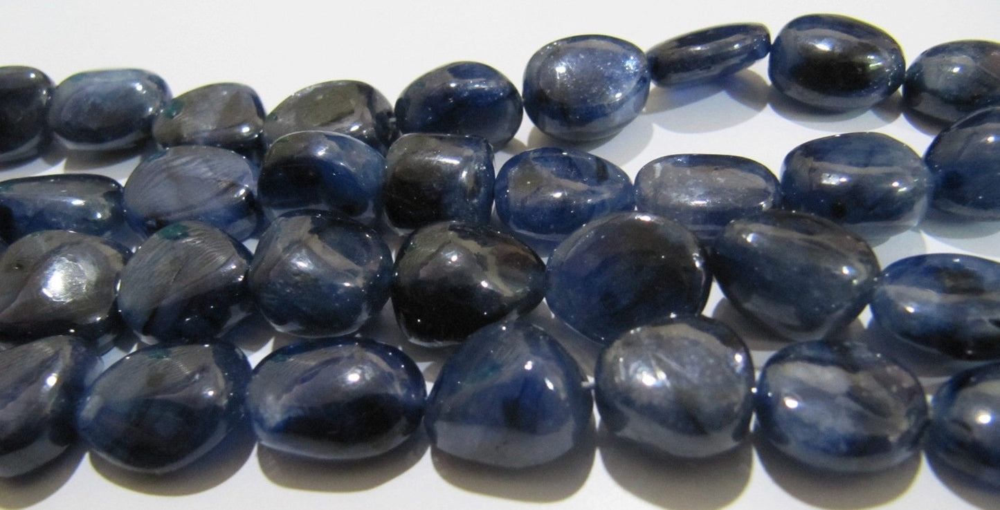 Pack of 10 Loose Beads- AAA Quality Natural Blue Sapphire Beads 12 mm to 20 mm Nugget Shape Beads Precious Stone Beads- Wholesale Price