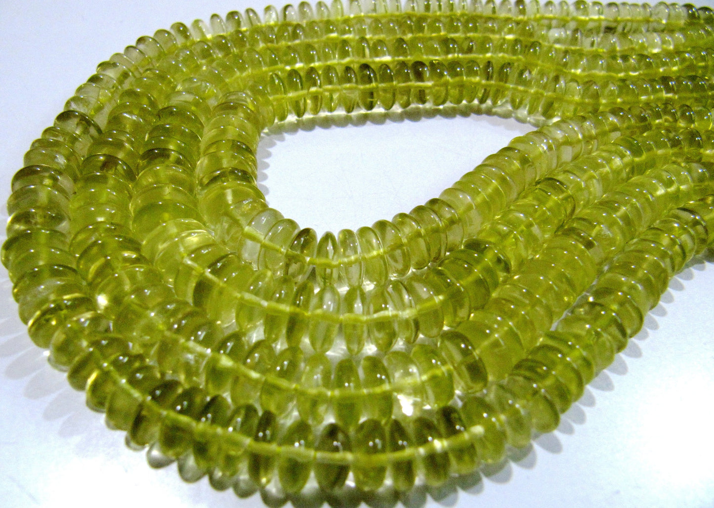 German Cut Natural Lemon Quartz Smooth Rondelle Beads 6-9 mm size Graduated Beads 8 inch long Strand Jewelry Making Supply Wholesale Prices