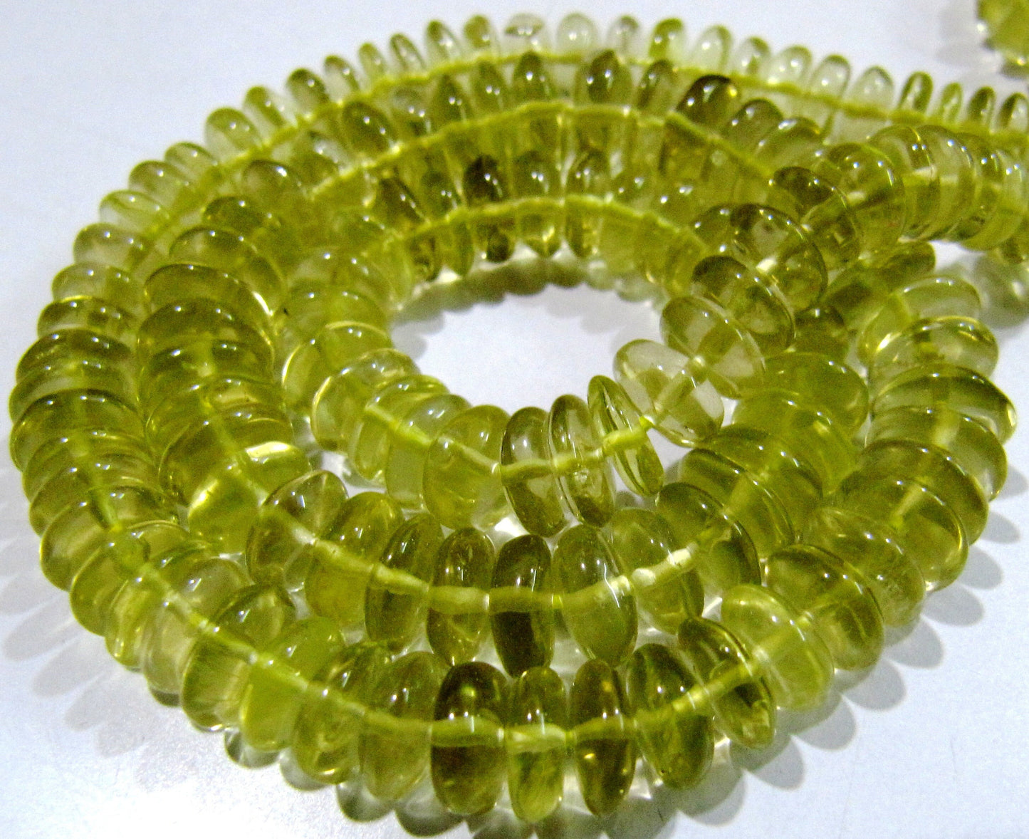 German Cut Natural Lemon Quartz Smooth Rondelle Beads 6-9 mm size Graduated Beads 8 inch long Strand Jewelry Making Supply Wholesale Prices