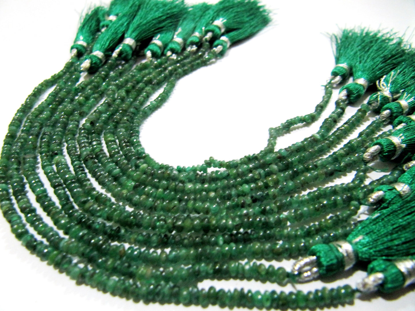 Natural Emerald Rondelle Plain Smooth Beads 2.5-3mm strand 8 inches Zambia Mined Precious Untreated Genuine Emerald Birth Stones