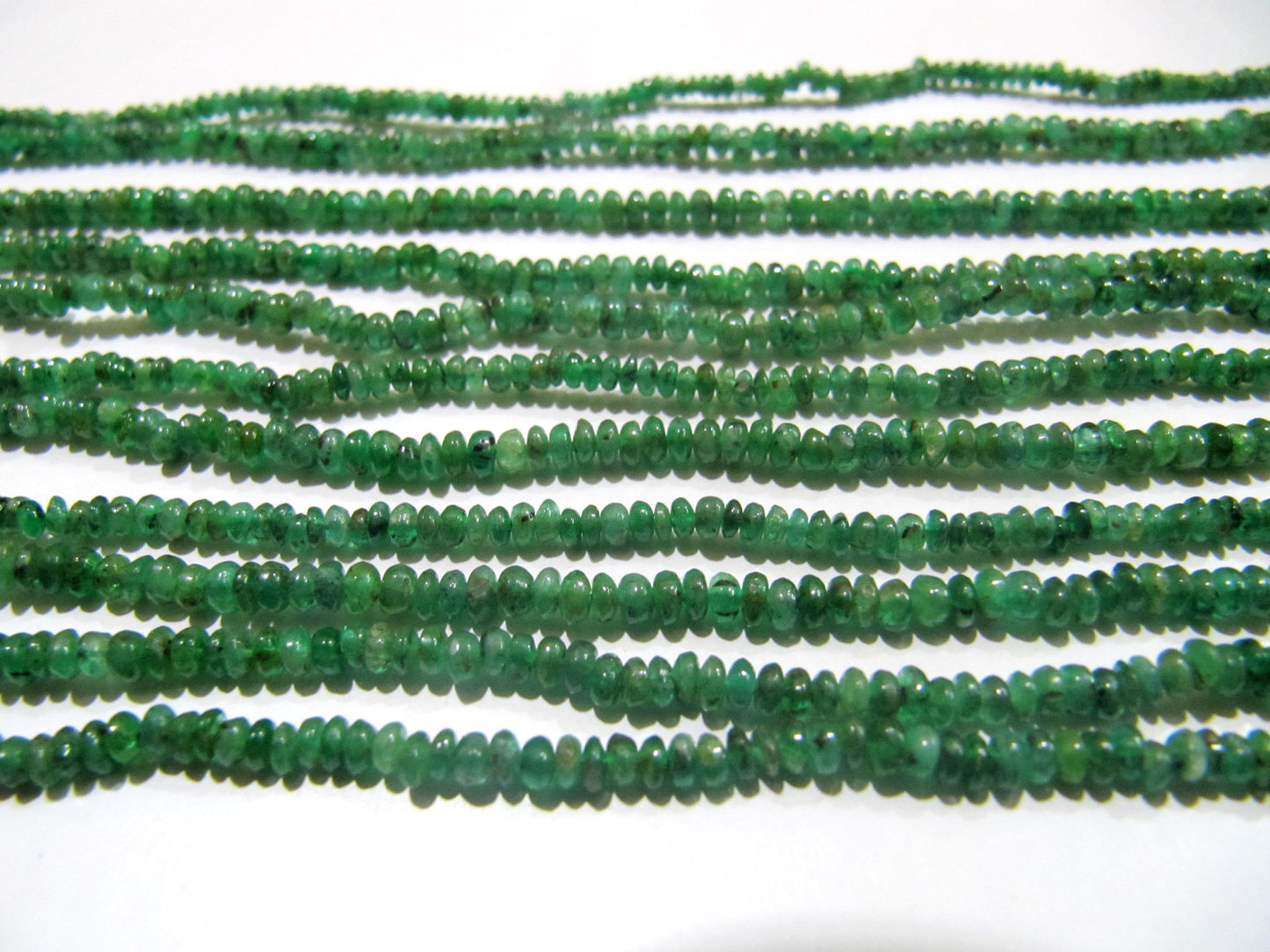 Natural Emerald Rondelle Plain Smooth Beads 2.5-3mm strand 8 inches Zambia Mined Precious Untreated Genuine Emerald Birth Stones