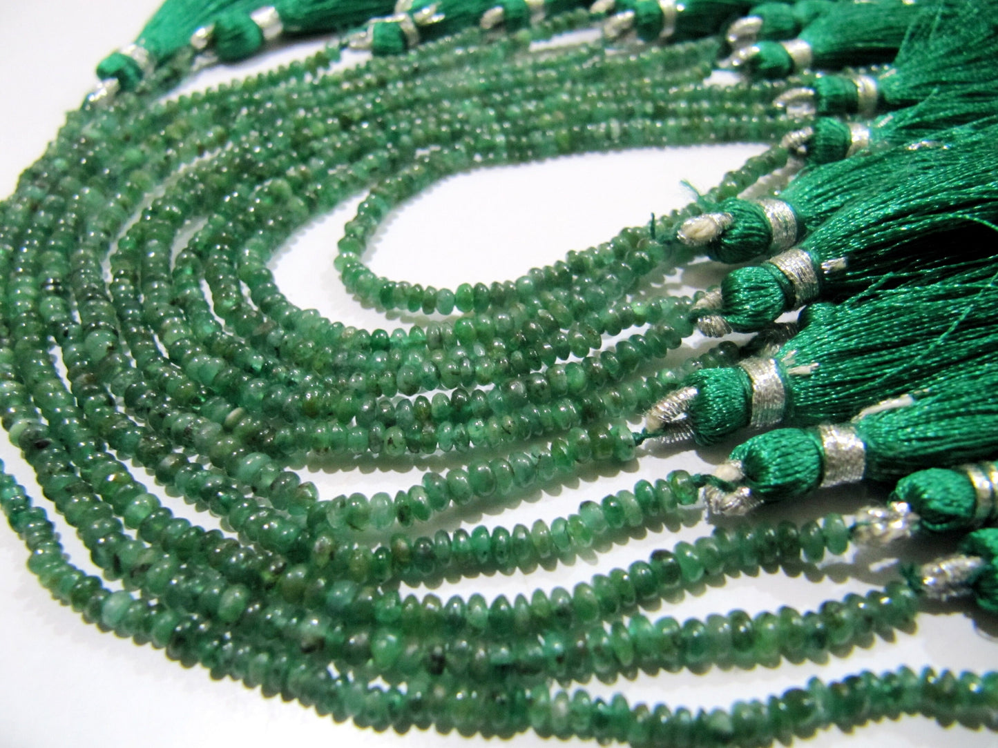 Natural Emerald Rondelle Plain Smooth Beads 2.5-3mm strand 8 inches Zambia Mined Precious Untreated Genuine Emerald Birth Stones