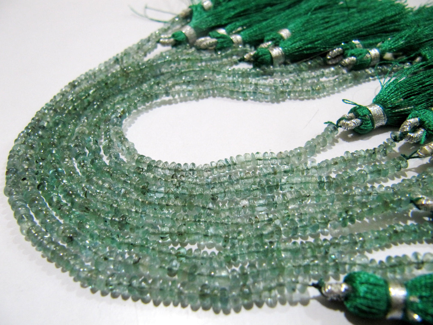 Natural Emerald Rondelle Plain Smooth Beads 2.5-3mm strand 8 inches Zambia Mined Precious Untreated Genuine Emerald Birth Stones