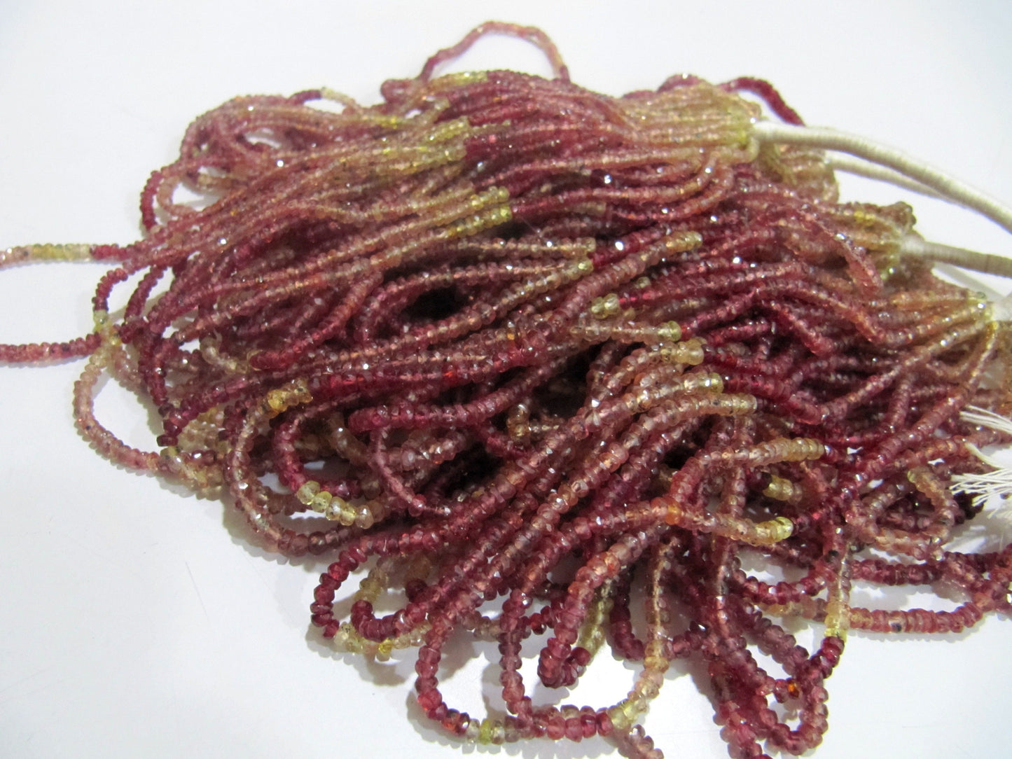 Natural High Quality Genuine Multi Sapphire Beads Rondelle Faceted Beads Size 3mm Sold per Strand of 16inch Long Semi Precious Jewelry Bead