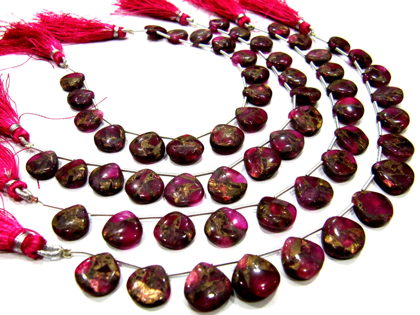 Pink Oyster Turquoise Heart Shape Smooth Plain Size 12mm Pink Color Beads Strand 8 inch Long Sold Per Strand Wholesale Price