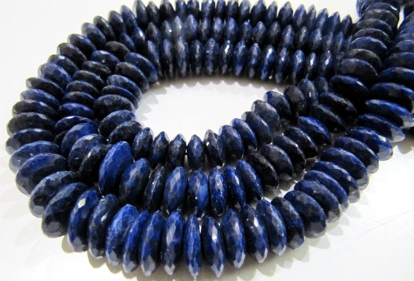 Natural Lapis Lazuli German Cut Rondelle Faceted Beads 9 to 12 mm Strand 8 inches Long Best Quality Graduated Beads Wholesale Price