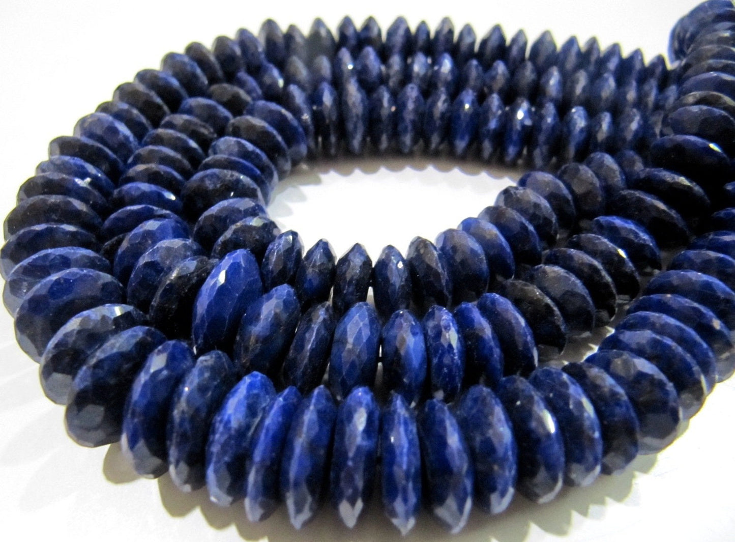 Natural Lapis Lazuli German Cut Rondelle Faceted Beads 9 to 12 mm Strand 8 inches Long Best Quality Graduated Beads Wholesale Price