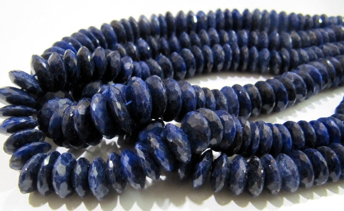 Natural Lapis Lazuli German Cut Rondelle Faceted Beads 9 to 12 mm Strand 8 inches Long Best Quality Graduated Beads Wholesale Price
