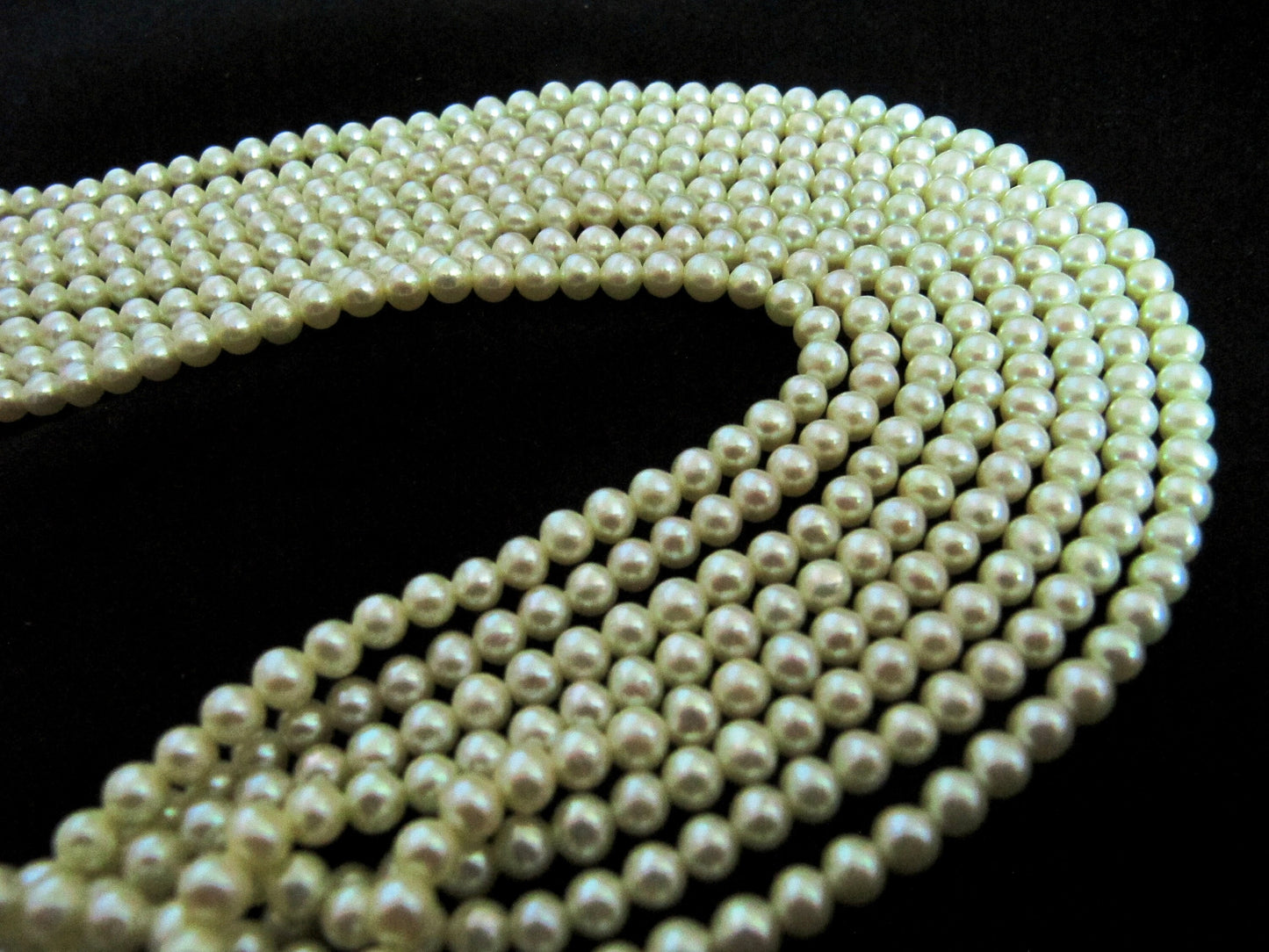 Natural Pearl Green Color Round Beads 4mm approx.16 inches Strand-Genuine Pearl Exclusive Quality sold per Strand Wholesale Price