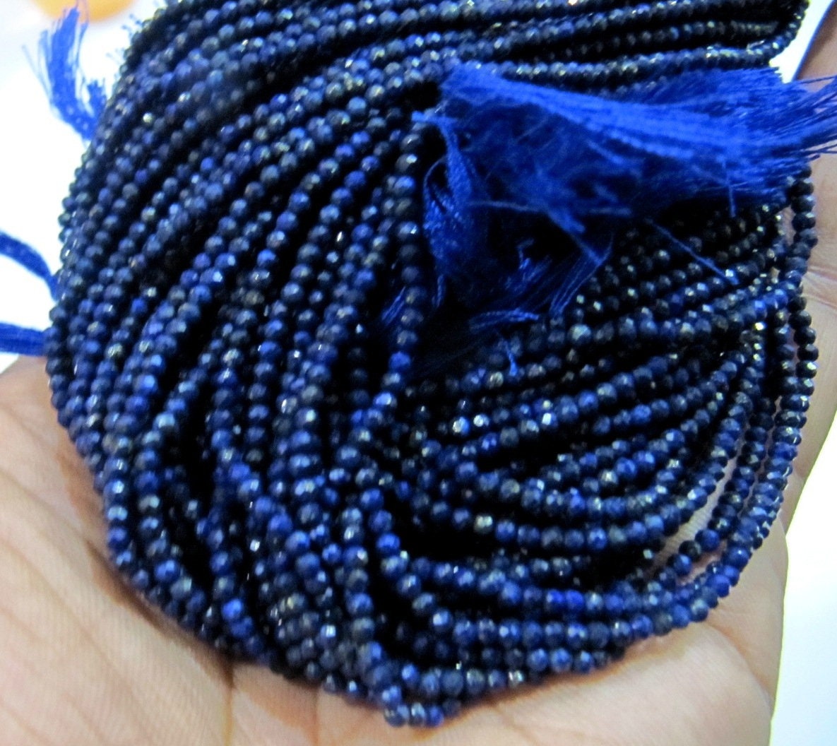 Natural Lapis Lazuli Israel Cut Rondelle Faceted 2-2.5mm Beads Genuine Lapis Lazuli Gemstone Beads sold per strand 13 inches long