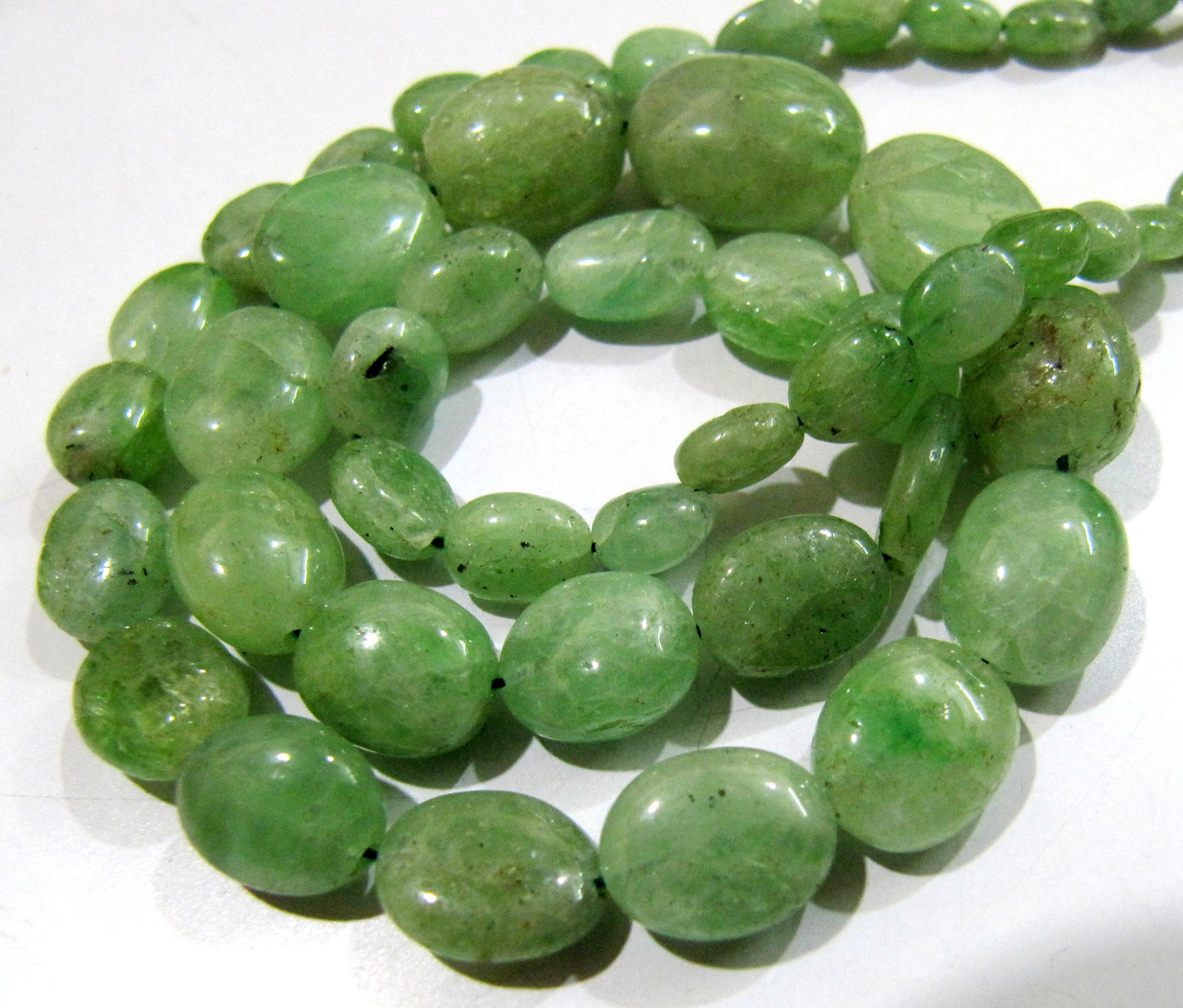 AAA Quality Natural Emerald Smooth Beads / Genuine Plain Oval Shape Emerald BeadsSize 5x7mm to 12x16mm Strand 8 inches long Gemstone Beads