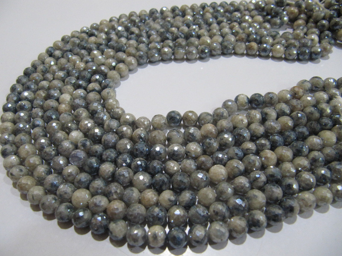 Best Quality Natural Grey Silverite Round Faceted 6-7mm Beads Jewelry Making Gemstone Beads Strand Size 15 Inches long
